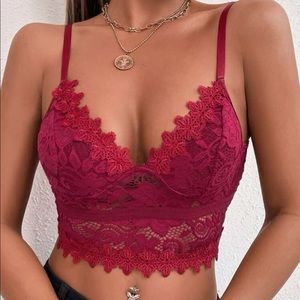 Red lace bralette